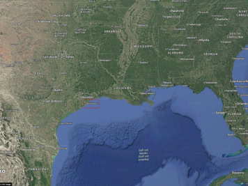 Die Lage von Galveston in Texas (USA)