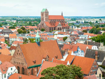 Old town with St. Nicholas Church in Wismar