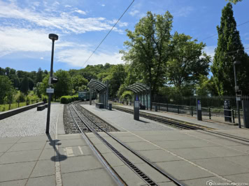 Middle station of the cable car at the castle