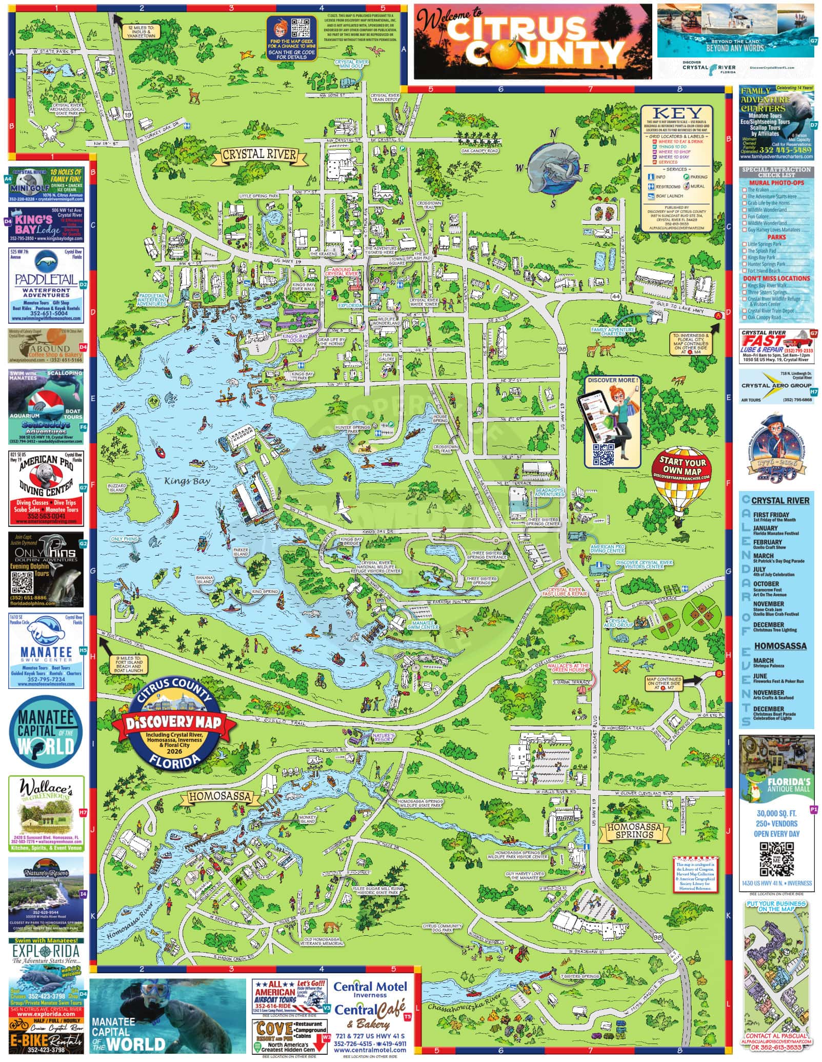 Karte von Crystal River in Florida, USA