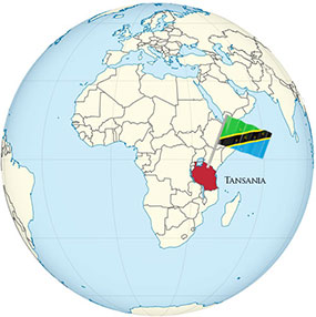 Tanzania on the Globe